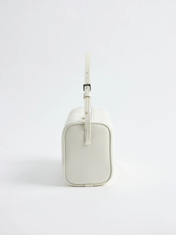 LIBLUB 90's Classic Top Handle Bag in Leather | Women's Small Bag White - LIB LUZ