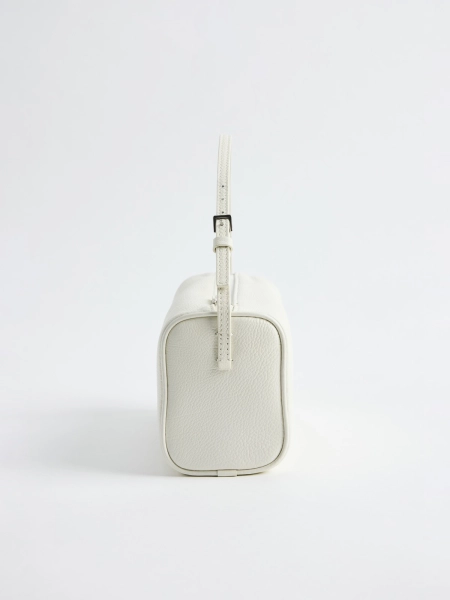 LIBLUB 90's Classic Top Handle Bag in Leather | Women's Small Bag White - LIB LUZ