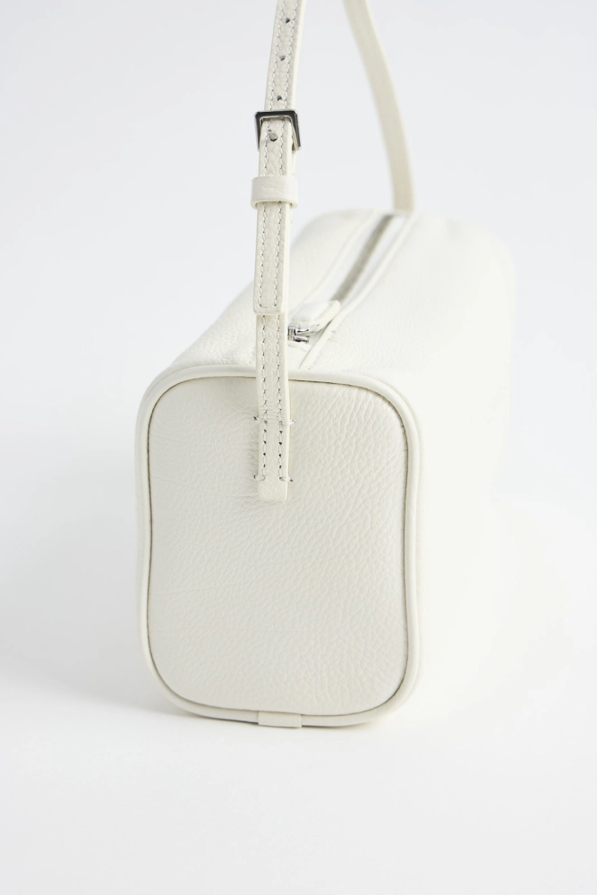 LIBLUB 90's Classic Top Handle Bag in Leather | Women's Small Bag White - LIB LUZ