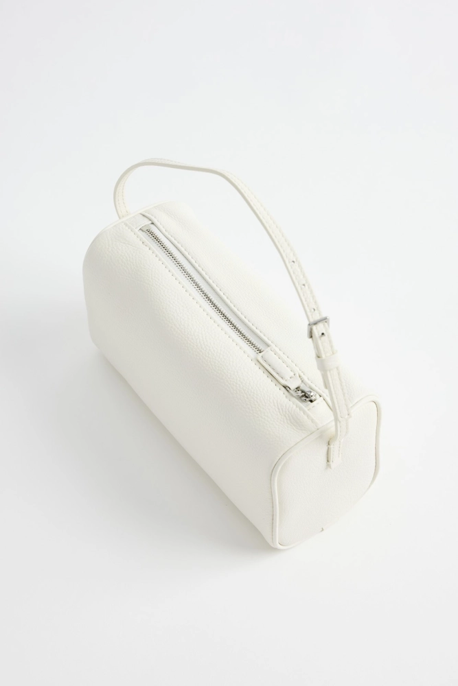 LIBLUB 90's Classic Top Handle Bag in Leather | Women's Small Bag White - LIB LUZ