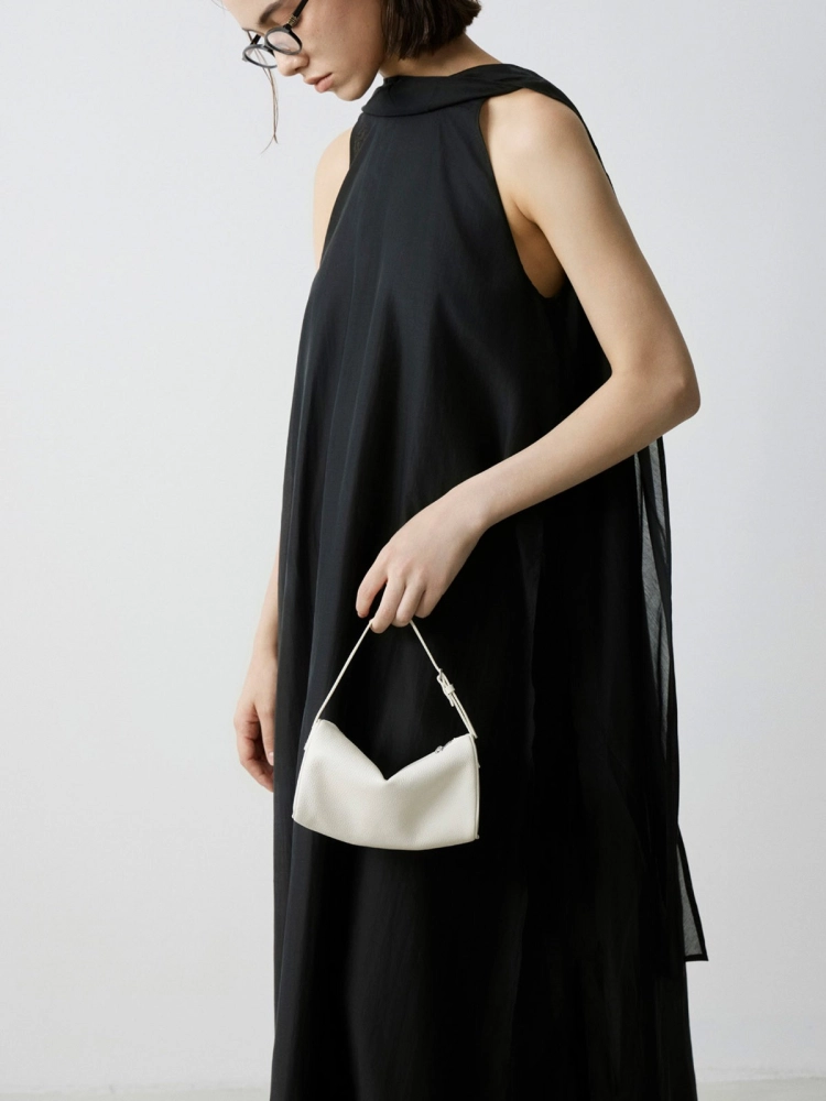 LIBLUB 90's Classic Top Handle Bag in Leather | Women's Small Bag White - LIB LUZ