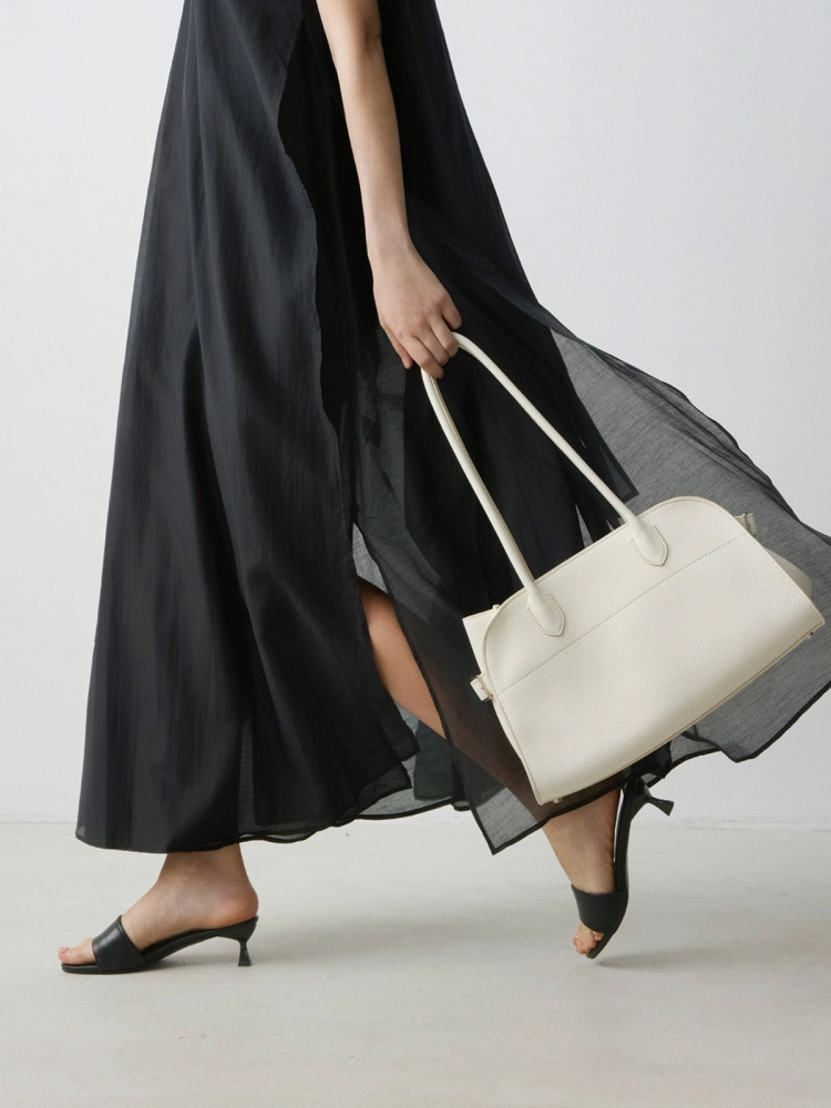 LIBLUZ Margaux Shoulder 12 Bag in Leather Ivory - LIB LUZ