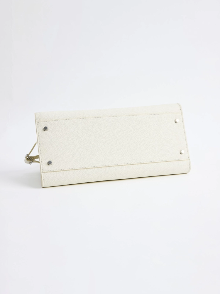 LIBLUZ Margaux Shoulder 12 Bag in Leather Ivory - LIB LUZ